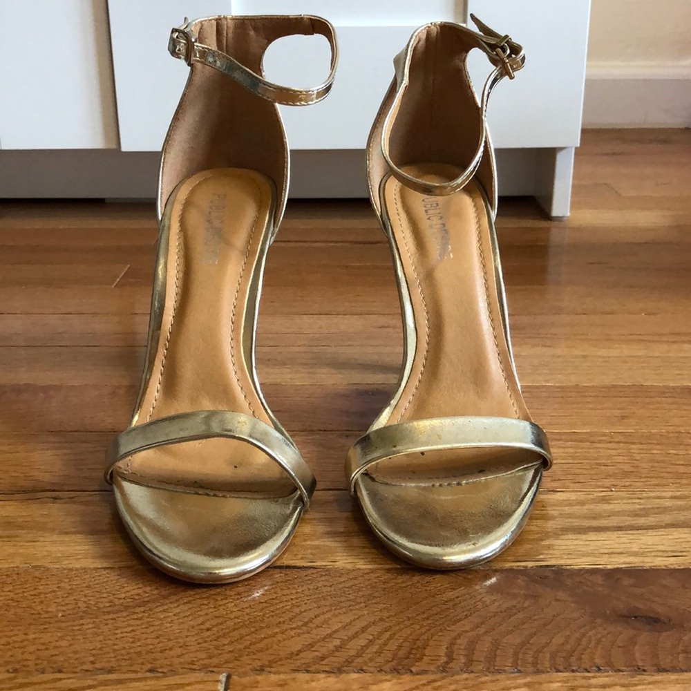 Gold strappy sandals
